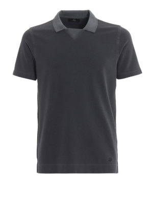 FAY: polo - Polo in piqué grigio ardesia délavé