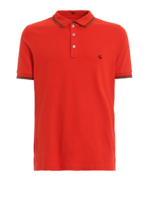 FAY: polo - Polo in piqué stretch rosso aranciato