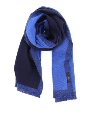 FAY: scarves - Blue and light blue wool scarf