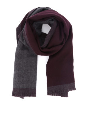 FAY: scarves - Dark purple and grey wool scarf