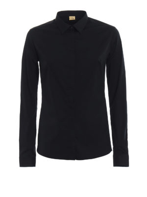 Fay: shirts - Black cotton shirt with darts