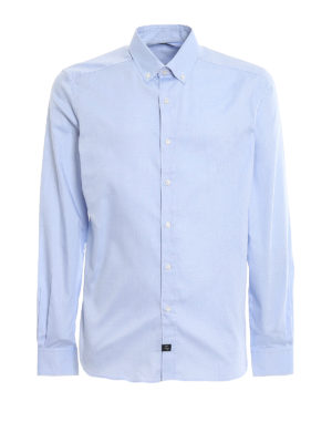 FAY: shirts - Light blue Oxford cotton shirt