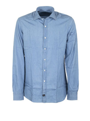 FAY: shirts - Light wash denim shirt