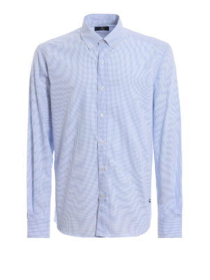 FAY: camicie - Camicia in cotone azzurro a quadretti