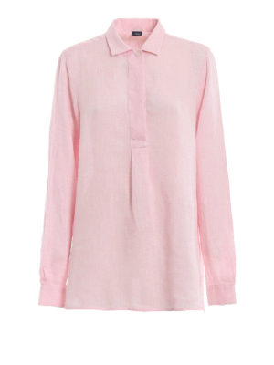 FAY: camicie - Camicia rosa in lino