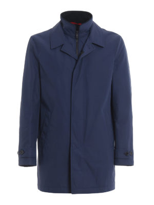 FAY: cappotti corti - Cappotto Morning blu con double front