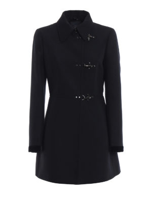 FAY: cappotti corti - Cappotto in misto lana con polsi in velluto
