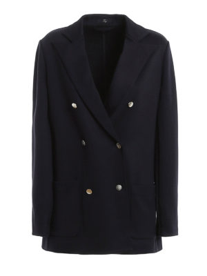 FAY: short coats - Branded button peacoat