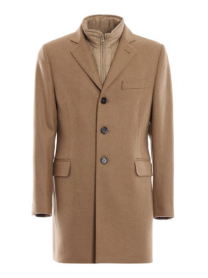 FAY: cappotti corti - Cappotto in calda lana e cashmere con gilet