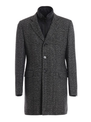 FAY: cappotti corti - Cappotto in misto lana con gilet amovibile