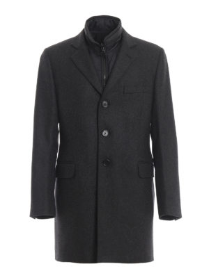FAY: cappotti corti - Cappotto in lana con gilet staccabile
