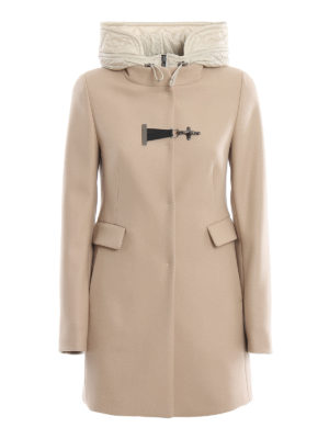 FAY: short coats - Double front hooded coat