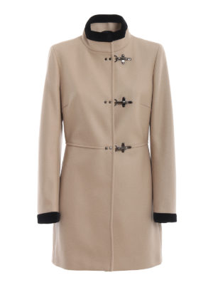 FAY: cappotti corti - Cappotto Virginia a tre ganci color avorio