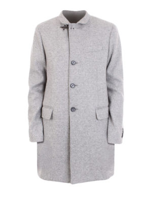 FAY: short coats - Mid season light grey short coat