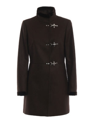 FAY: cappotti corti - Cappotto Virginia marrone in lana e cashmere