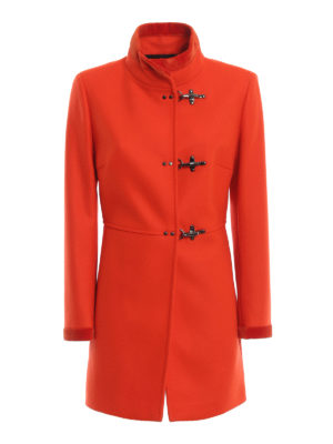 FAY: cappotti corti - Cappotto Virginia a tre ganci color corallo