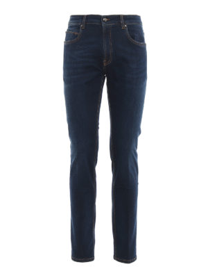 FAY: straight leg jeans - Dark stretch denim jeans