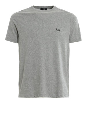 FAY: t-shirts - Rubberised logo lettering jersey T-shirt