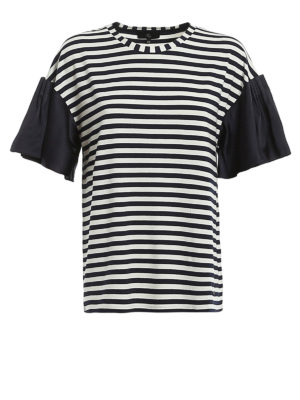 FAY: t-shirts - Striped stretch viscose T-shirt