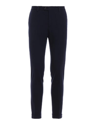 FAY: Pantaloni sartoriali - Comodi pantaloni slim in viscosa punto stoffa