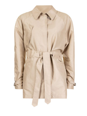 FAY: cappotti trench - Trench corto in tessuto tecnico beige