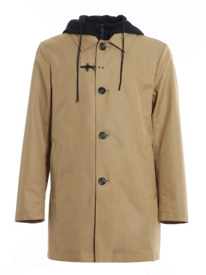 FAY: trench coats - Jersey hood cotton trench