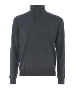 FAY: Turtlenecks & Polo necks - Dark grey combed wool turtleneck