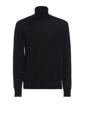 FAY: maglia a collo alto e polo - Dolcevita nero in lana finissima