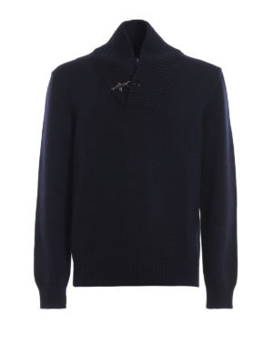 FAY: maglia a collo alto e polo - Maglione in lana con collo sciallato