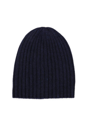 FEDELI: berretti - Berretto blu in morbido cashmere