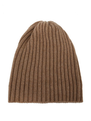 FEDELI: berretti - Berretto in cashmere a coste cammello