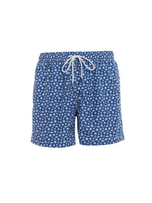 Fedeli: Swim shorts & swimming trunks - Blue beach print swim pants