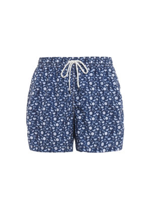FEDELI: Costumi piscina e boxer - Boxer da mare blu con stampa estiva