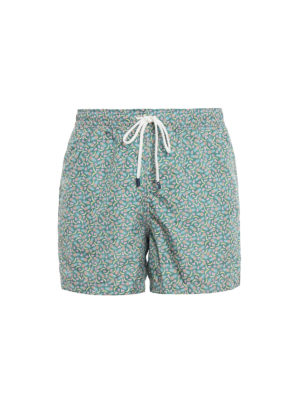 FEDELI: Costumi piscina e boxer - Boxer da mare verdi con stampa frutta
