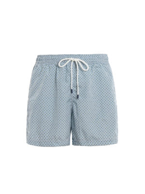 FEDELI: Costumi piscina e boxer - Boxer da mare azzurri con stampa floreale