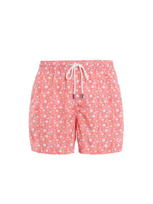 FEDELI: Costumi piscina e boxer - Boxer da mare arancioni con stampa estiva
