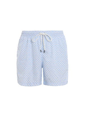 FEDELI: Costumi piscina e boxer - Boxer da mare bianchi con stampa all over