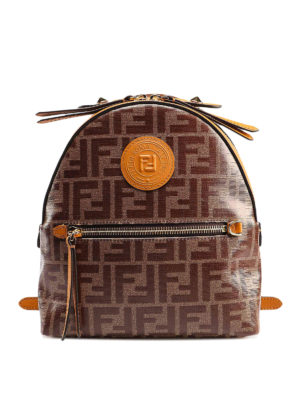 FENDI: zaini - Zainetto in tessuto vetrificato FF