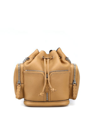 FENDI: Secchielli - Borsa Mon Tresor in pelle a grana beige