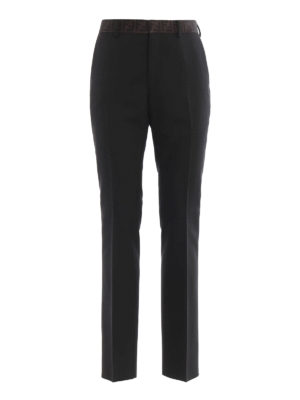 FENDI: pantaloni casual - Pantaloni chino con banda FF