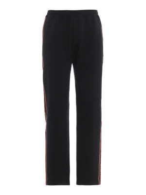 FENDI: pantaloni casual - Pantaloni in jersey tecnico con bande logo