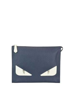 FENDI: clutches - Bag Bugs hammered leather pouch