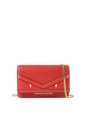 FENDI: pochette - Clutch Crayons rossa in pelle