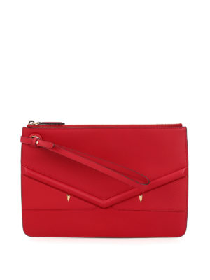 FENDI: pochette - Clutch Triplette media in pelle
