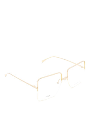 FENDI: Glasses - Metal squared eyeglasses