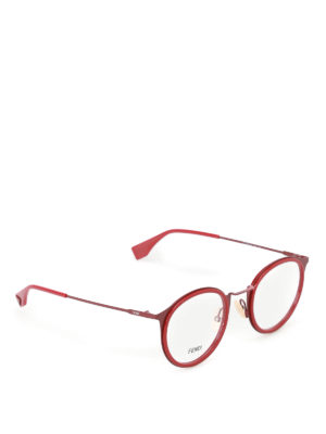 Fendi: glasses - Red metal optical glasses