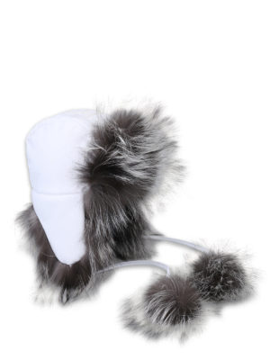 FENDI: cappelli - Berretto da aviatore con pelliccia di volpe