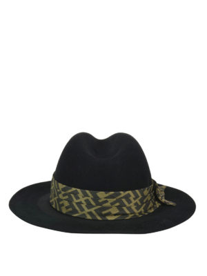 FENDI: hats & caps - Silk ribbon felt fedora hat