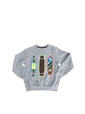 Fendi Jr: Sweatshirts & Sweaters - Skate Mas sweatshirt in melange grey