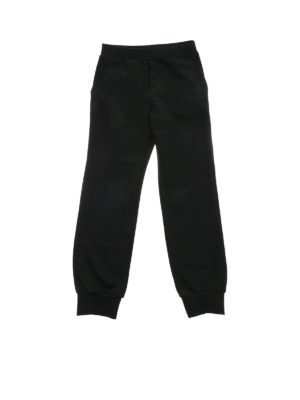 Fendi Jr: trousers - Black sweat pant with Fendi Stamp logo